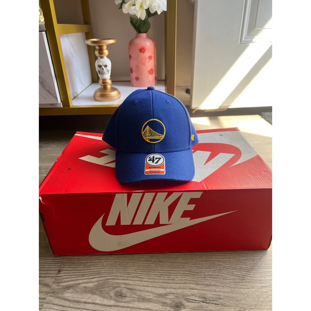 NWT '47 Brand Youth Golden State Warriors Royal Blue Adjustable Hat